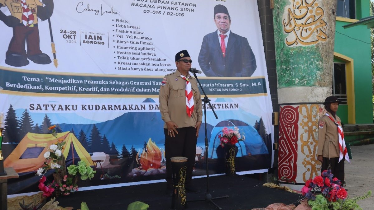 Pembukaan Perkemahan Lomba Perebutan Piala Rektor IAIN Sorong Tingkat Penegak se-Papua Barat Daya 2024 Berlangsung Meriah.