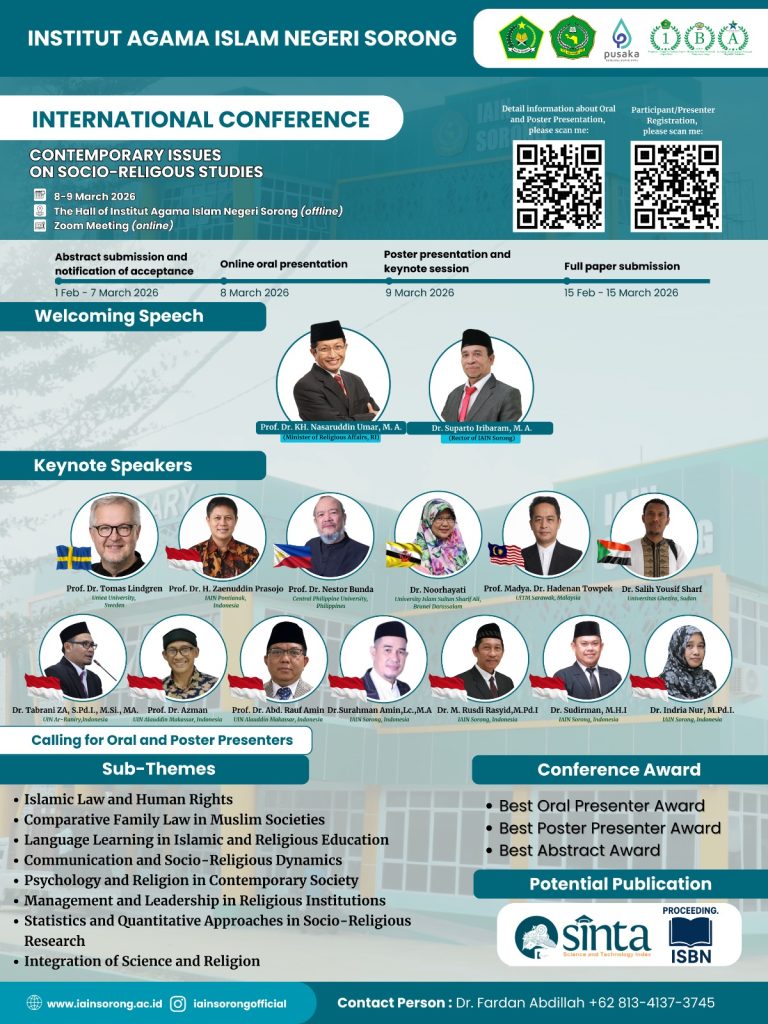 IAIN SORONG GELAR KONFERENSI INTERNASIONAL BAHAS ISU KONTEMPORER SOSIO-RELIGIUS