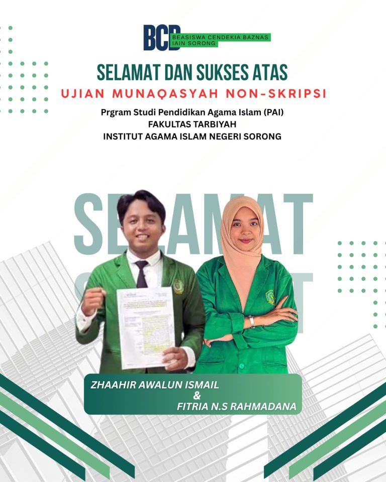 mahasiswa Program Studi Pendidikan Agama Islam (PAI) IAIN Sorong melalui ujian munaqasyah non-skripsi