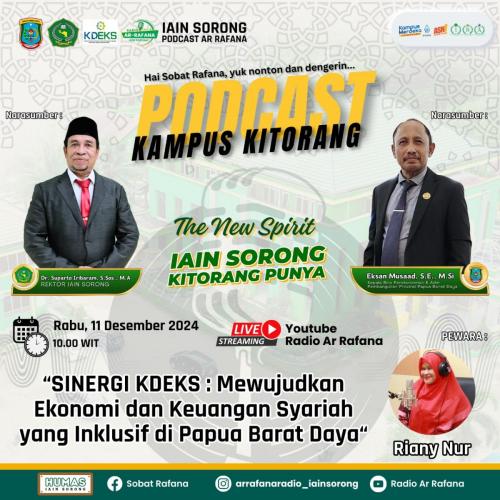 Podcast "Sinergi KDEKS: Mewujudkan Ekonomi dan keuangan Syariah yang Inklusif di Papua Barat Daya"